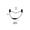 TR926-C MTB rims cross-section and weight