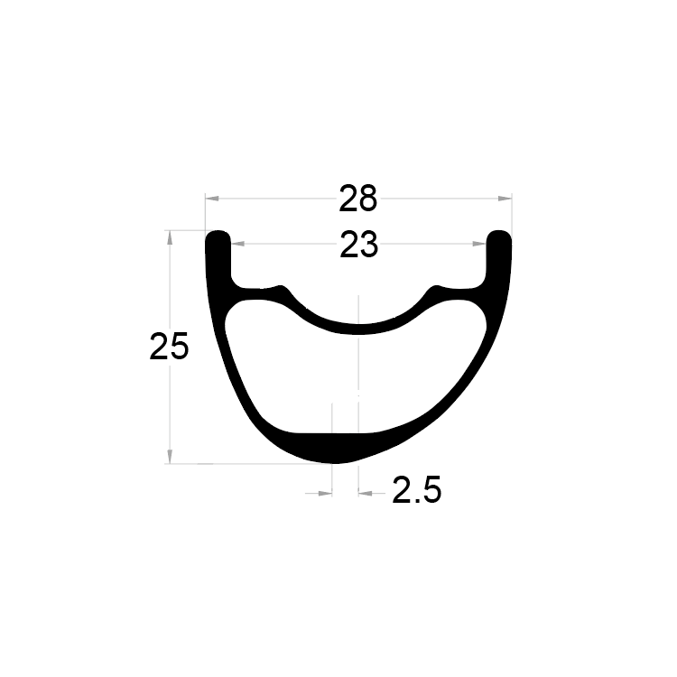 XC923 MTB rims cross-section